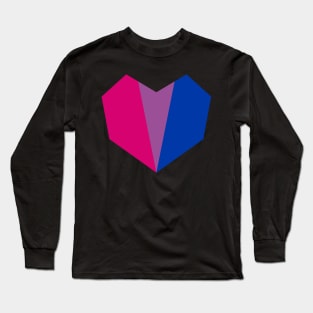 Bisexual Pride Flag Geometric Heart Long Sleeve T-Shirt